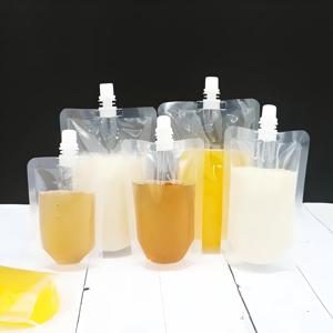 TEMU 50개 누수 방지 음료 파우치 - 투명, 자립형 음료 가방 100ml/200ml/300ml/500ml 사이즈 - 식품 등급 밀봉 가능, 사무실, 캠핑, 학교 및 피크닉용