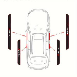 TEMU 4개 세트 차량 도어 실 보호대 - 내구성 있는 PVC 고무, 차량 보호 강화용 스커프 & 범퍼 가드