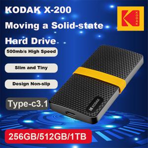 TEMU KODAK X200 외장 SSD 하드 드라이브 HD 1TB USB 3.1 미니 휴대용 SSD 256GB 512GB 노트북 스마트폰 컴퓨터 PS4 PC MAC TV 태블릿용 선물 어린이/생일/어린이날/소년/소녀친구