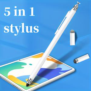 TEMU 5-in-1 다기능 스타일러스 펜, 펜 클립, 정밀 디스크 및 섬유 팁, 4개의 교체 가능한 펜촉, Apple iPad Air 2와 호환, Samsung/Microsoft/Android 스마트폰 및 태블릿용 범용, 배터리 불필요