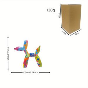 TEMU 생동감 넘치는 3D 풍선 개 조각상 - 거실, 현관, TV 스탠드용 독특한 무작위 색상 선택과 장난기 넘치는 디자인의 환상적인 레진 아트 장식