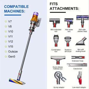 TEMU 아웃사이즈 Gen5 무선 스틱 청소기용 Dyson V15 V12 V11 V10 V8 V7과 호환되는 액세서리 홀더, 도킹 스테이션 부착물 정리함