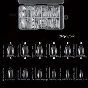 TEMU 240pcs 소프트 젤 팁, 무광택 투명 아크릴 네일 팁 네일 확장을위한 XXS 짧은 거짓 네일 팁 네일 아트 DIY 용 매니큐어 도구|젤네일|네일팁