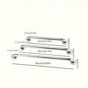 TEMU 11.8인치 / 15.75인치 / 19.69인치 크기의 고품질 스테인레스 스틸 그랩 바 3개 세트 - 욕실, 계단, 욕실, 욕조 안전 지지대로 쉽게 설치할 수 있는 벽걸이 형태의 내구성 있는 난간, 욕실 수건걸이, 욕실 용품