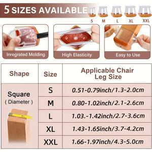 TEMU 펠트 바닥이 있는 정사각형 가구 컵 16팩, 재사용 가능한 미끄럼 방지 의자 다리 보호대, 긁힘 방지 및 소음 방지 금속 마감, 모든 가구 다리에 범용 맞춤|좌식의자