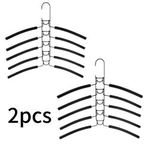 TEMU 2-팩 다기능 매직 옷걸이, 5단 래커 처리된 금속 옷걸이, 미끄럼 방지 폼 튜브, 공간 절약형 접이식 옷장 정리함 (기숙사 및 옷장용)|행거