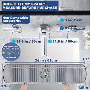 TEMU 1pc 실리콘 수도꼭지 핸들 드립 필터 트레이 매트, 대형 실리콘 수도꼭지 매트, 주방 싱크 액세서리, 주방 카운터 및 욕실 주방 싱크 스플래시 가드 용 접시 비누 스폰지 홀더|싱크대수전