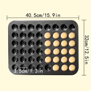 TEMU 다용도 미니 컵케이크 & 머핀 베이킹 팬 세트 - 12/24/35/48 구멍, 완벽한 간식을 위한 금속 구조