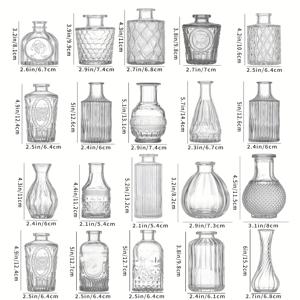 TEMU 10/20pcs 유리 버드 꽃병, 꽃을위한 작은 유리 꽃병, 대량의 명확한 버드 꽃병, 센터 피스를위한 빈티지 꽃병, 소박한 결혼식 장식을위한 작은 유리 버드 꽃병, 홈 테이블 꽃 장식, 멀티 피스 세트