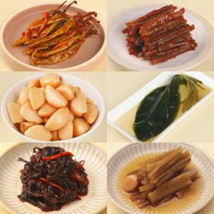 [명심정] 장아찌 200g 3개 9,900원 간편 반찬 장아찌 6종 (양파장아찌,무생채장아찌,마늘,명이,마늘쫑,맛궁채 외)