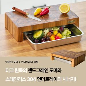 [최화정쇼pick]트리쳐100년 도마+언더트레이(밧드)세트