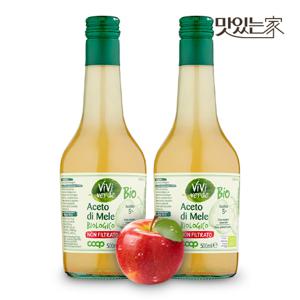 COOP 비비베르데 이탈리아 유기농 애플사이다비니거 언필터 천연발효 사과식초 500ml 2병 무첨가물 Non GMO