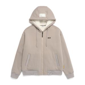 N234UFT901 스몰 로고 보아 후드 집업 SAND BEIGE