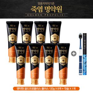 LG생활건강 명약원 골든프로폴리스 치약 120g 8개 + 칫솔 1개