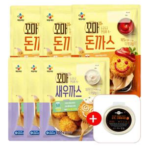 CJ 꼬마돈까스 400g x3 + 꼬마새우까스 250g x3 +에어프라이용 종이호일