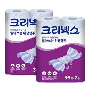 크리넥스 빨아쓰는 위생 주방용 일회용 행주 36매 X 4롤