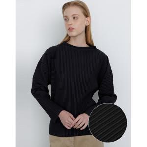 닥스 여성 24FW D-SOFT PLEATS 블랙 긴팔 반넥 소프트 플리츠 나그랑 티셔츠 탑 DLTS4DP82BK