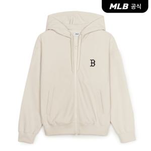 [MLB] 베이직 스몰로고 와플 기모 후드집업 BOS (D.Cream)