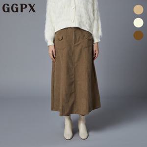 GGPX  A라인 절개 골덴 스커트 (GOBSK015F)