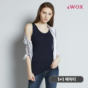 &WOX 2SET 코튼 노캡 배쏙티 런닝형 여성 보정속옷