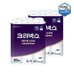 100%천연펄프 데코앤소프트 화장지 3겹 30m 24롤 x 2팩 45178