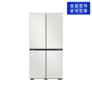 [삼성직배송/설치]  삼성 비스포크 4도어 냉장고 [RF85DB90B1J01] 코타 화이트