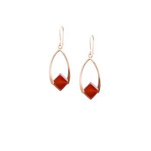 [HAZINA] Red Agate Petit Oval Earrings [옵션-귀찌]