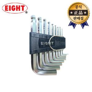 에이트 볼렌치세트 TS-9 9pcs 숏타입 일본산 mm타입 볼렌치 육각렌치 렌치세트