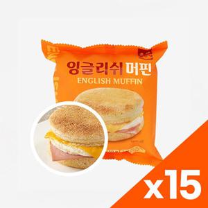 [자연맛남 햄버거]잉글리쉬머핀 모닝빵(냉동) 아침대용 (140g x 15개)