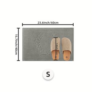 TEMU 밀 이삭 무늬 100% 코튼 욕실 매트 - 1개 범용 로우 파일 니트 원단, 기계 세척 가능, 미끄럼 방지 흡수성 발 닦는 매트 욕실, 침실, 싱크대 아래 - 1200gsm, 0.5cm 두께|발매트