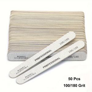 TEMU 50pcs 네일 폴리싱 파일, 샌딩 스트립 마찰 스트립, 양면 폴리싱 스트립 네일 파일, 매니큐어 페디큐어 도구