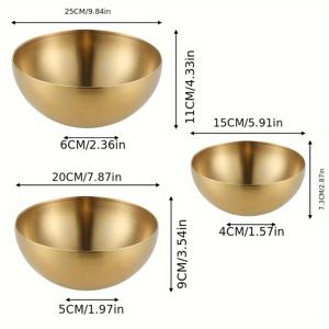 TEMU 3개 두꺼운 스테인레스 스틸 샐러드 그릇, 국수 그릇, 이탈리아 라면 그릇, 야채 세척, 과일 세척, 주방 준비 용기, 보관 냄비, 가족을 충족시키기 위해, 파티 사용, 다양한 요구를 충족시키는 세트