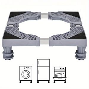 TEMU 1개 미니 냉장고 받침대 범용형 세탁기 베이스, 조절 가능한 세탁기 및 건조기 받침대 4개의 단단한 발, 16