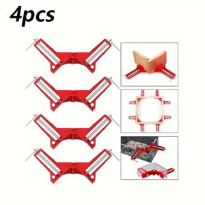 TEMU 4개 세트 헤비듀티 90° 라이트 앵글 클램프 세트 - 알루미늄 합금, 유리 어항 및 목공 프로젝트용 빠른 고정