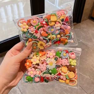 TEMU 50pcs 귀여운 만화 헤어 밴드, 머리끈, 포니테일 끈, 곱창밴드, 여아용 헤어 액세서리, 선물용으로 적합