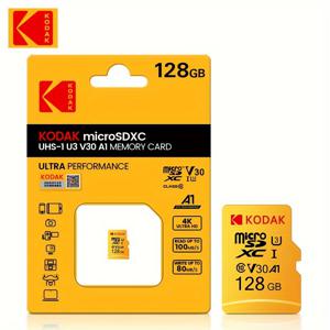 TEMU KODAK 고속 SD 카드 U3 클래스 10 - TF 메모리 카드, 32GB/64GB/128GB/256GB 옵션, 100MB/S 읽기 속도, 모든 휴대폰과 호환 가능