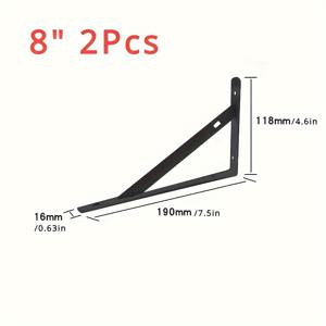 TEMU 2개 세트 헤비듀티 스틸 삼각형 브래킷 - 90° 벽부착 래미네이트 파티션용 선반 지지대, 최대 하중 용량|가벽파티션