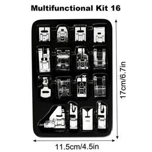TEMU 16개 범용 재봉틀 압력 발 키트, 스냅 온 어댑터, 로우 섕크 액세서리, 가정용 재봉 프로젝트를 위한 다기능, 보관 케이스 포함