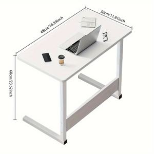TEMU 휴대용 전화 노트북 테이블 스탠드, 공간 절약, 안정적인 사이드 엔드 테이블 스탠딩 데스크, 모바일 컴퓨터, 소형 커피 침대 테이블, 미니멀한 스탠드 업 워크 데스크, 화이트 홈 오피스 스터디용|책상|컴퓨터책상|사이드테이블