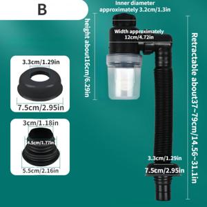 TEMU 투명한 냄새 차단 컵 디자인을 가진 확장 가능한 플라스틱 배수 호스 - 욕실과 주방 싱크용 유연한 S-트랩 싱크 배수 파이프