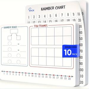 TEMU 10팩 숫자 본드 및 텐 프레임 수학 조작 도구, 8