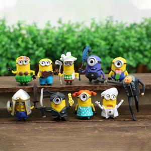 TEMU 10pcs MINIONS PVC 인형 세트 - 다용도 홈 및 자동차 장식, 모든 계절에 적합, 크리스마스, 할로윈, 수집가에게 선물할 수 있는 준비된 선물