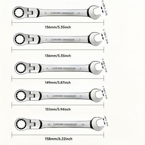 TEMU 조절 가능한 래칫 렌치 세트, 다중 구성 세트, 비용 효율적, 다재다능, 금속 재질, 자동차, DIY, 가정 수리, 2-In-1 렌치
