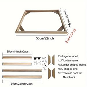 TEMU 1세트 DIY 사진틀 액자 단단한 나무 캔버스 틀 55x35cm 갤러리 걸이 그림 유화 또는 포스터 설치, 스트레칭 스트립 그림 벽 예술 장식