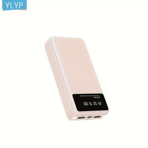 TEMU YLYP 1개 20000mAh 고용량 울트라 슬림 휴대용 충전기 파워 뱅크, 5V2.1A 휴대용 USB 충전기, /iPhone 기기 호환 (2xUSB 출력, Type-c, Micro), LED 및 디지털 디스플레이 포함, 안전하고 안정적인 폴리머 리튬 배터리|보조배터리|C타입충전기|보조배터리20000