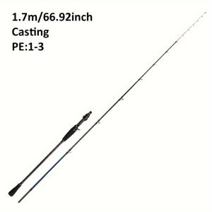 TEMU FISHINGFANS 울트라라이트 5.6ft/5.8ft 캐스팅 지그링 로드, 강력한 티타늄 팁 - 오징어 및 보트 낚시에 이상적, 블랙