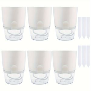 TEMU 2pcs/4pcs/6pcs, 셀프 워터링 플랜터, 4.1인치 위킹 꽃 화분, 물주는 병이 있는 플라스틱 아프리카 바이올렛 화분, 실내 식물, 허브, 실내 식물용 모던한 장식용 화분|화분