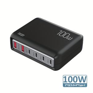 TEMU 1개 100W 휴대폰 전자 충전기 멀티 기능 빠른 충전 , 2포트 QC 3.0 USB 4포트 타입-C 빠른 충전기, 스마트폰, 노트북, 시계 및 기타 USB 장치용|멀티탭|C타입충전기