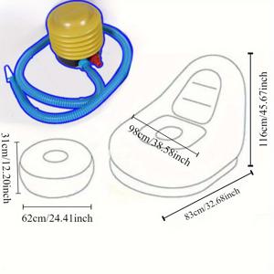 TEMU 1인용 자동 팽창 에어 매트리스 의자 발판 포함, PVC 팽창식 라운저 소파 캠핑용, 직사각형 모양 무충전 편안 패드 물품 봉투 포함 - 펌프 또는 수리 키트 포함되지 않음