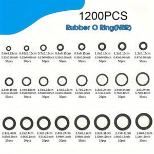 TEMU 1200개 니트릴 고무 O링 키트, 70A 듀로미터, 둥근 단면, 합성 고무 개스킷 모음, 압력 세척기, 배관, 공기 및 가스 밀봉, 내열 및 내유성, 산업용 개스킷 세트